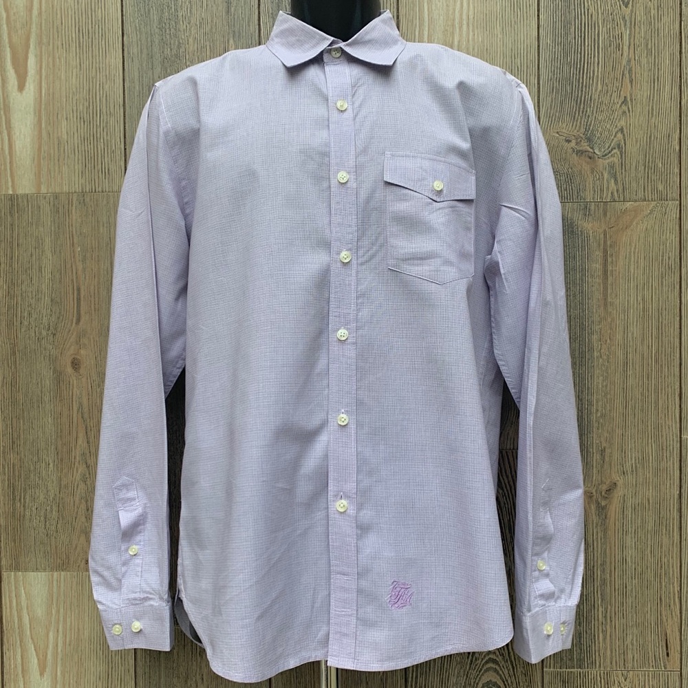 7 For All Mankind Micro Check Plaid Button Down.